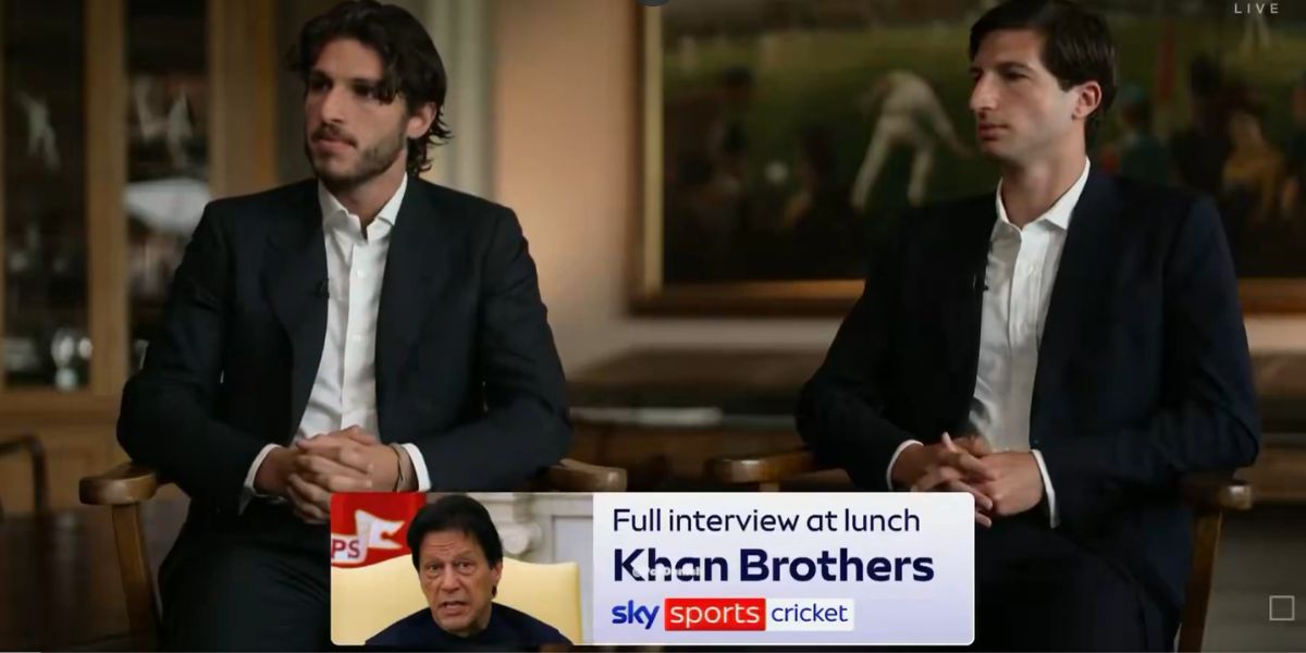 لارڈز ٹیسٹ کے دوران عمران خان کے بیٹوں قاسم اور سلیمان کا انٹرویو نشر دیتے ہوئے
